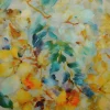 Viscose – Watercolor leaves yellow