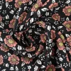 Viscose – Wild flowers old pink on black