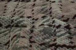 Wollen stof bouclé – Poederroze, grijs & bruin ruit