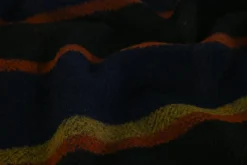 Wollen stof – Navy, zwart, oker & koper ruit