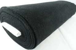 Wollen stof – Zwart fijne bouclé