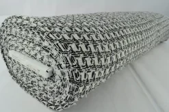Wollen stof – Zwart & wit jacquard geweven